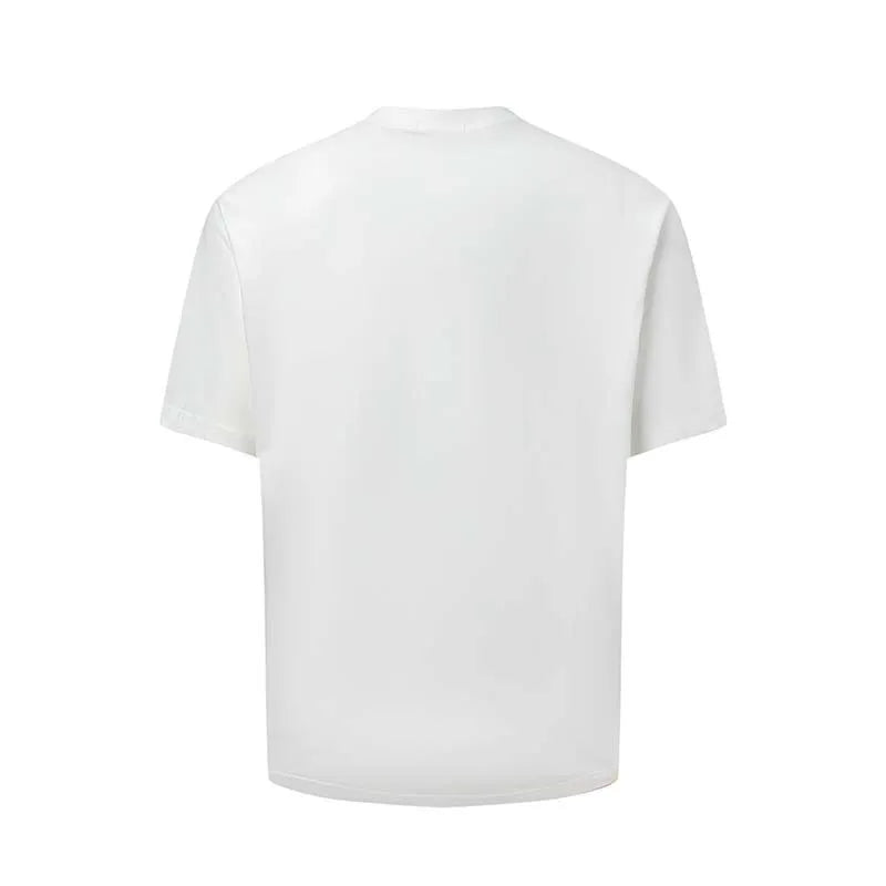 Men's American retro style cotton blend t-shirt with printed letter design in loose fit