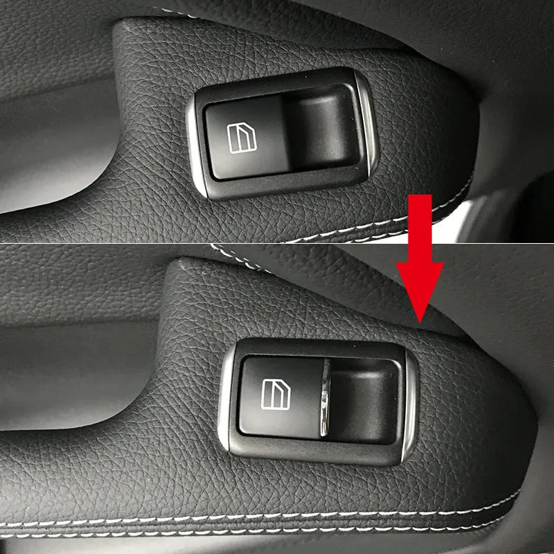 Black glitter decorative sticker for car electric window switch button.