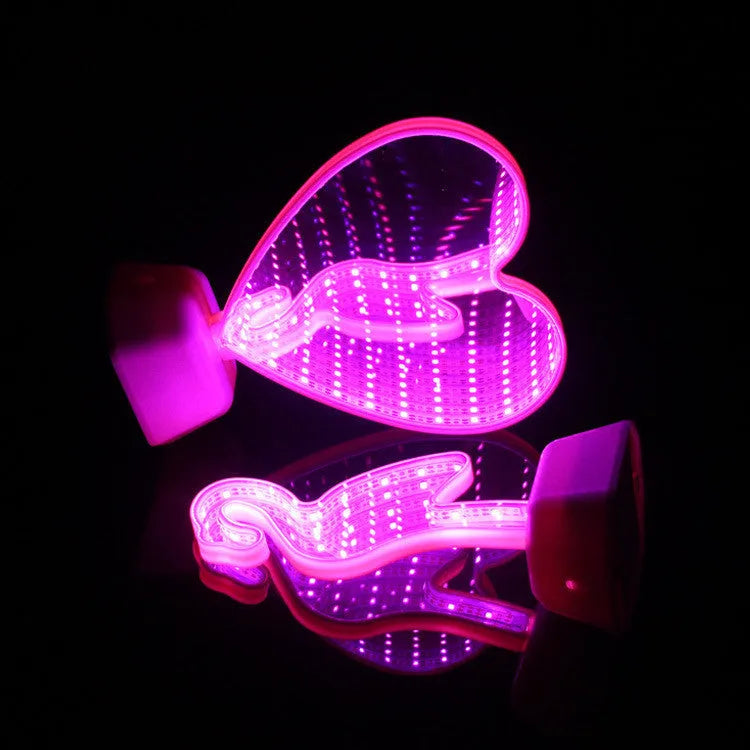 Rose red LED double-sided love tunnel light made of plastic measuring 16x7x19cm