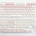 Full set of PBT sublimation key caps for mechanical keyboards showing 26mm keycap size