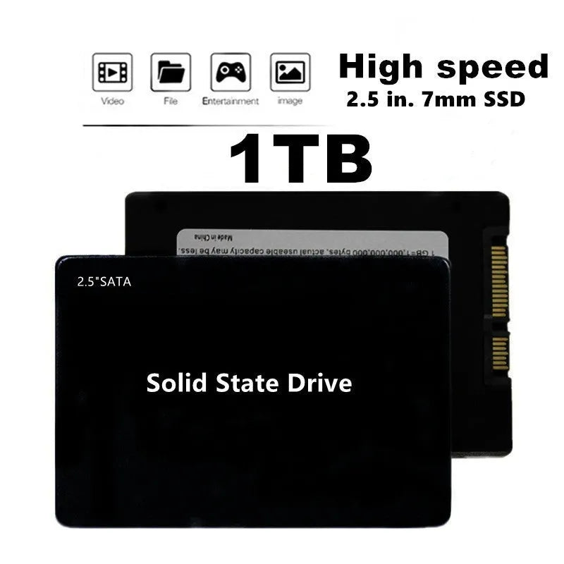2.5 inch SATA3 solid state drive, 7mm ultra thin, 1TB 512GB 2TB capacities, 10*7*0.6CM