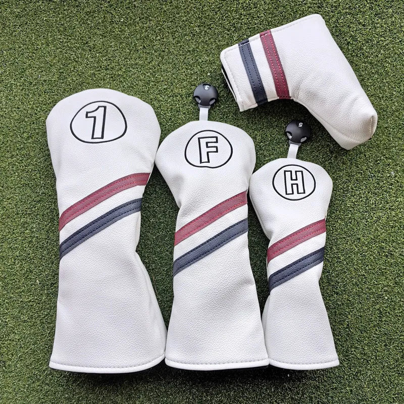 Simple golf club sleeve protective cover in black for fairway wooden pole sets