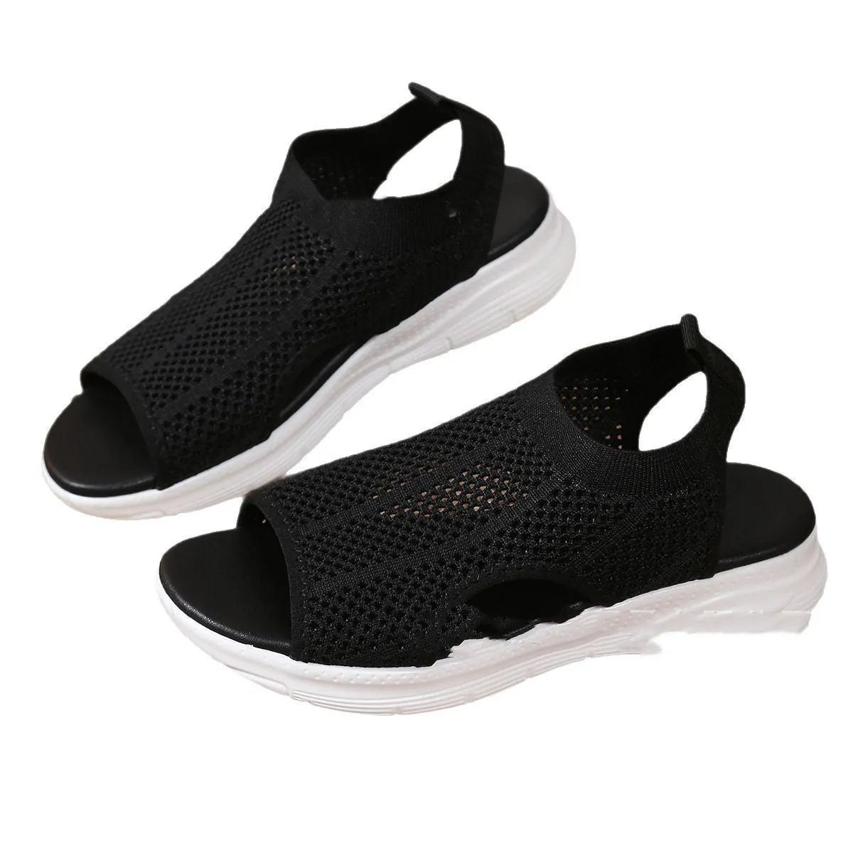 Women's platform sports sandals in pink with a flat head toe bracket and rubber sole