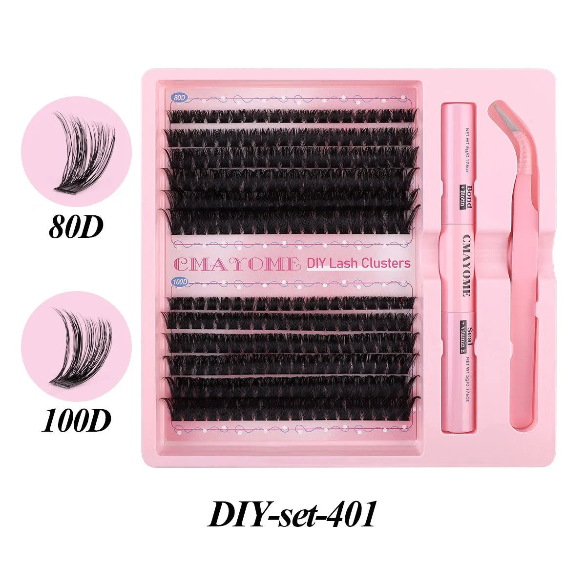 DIY single cluster false eyelashes in natural thick mixed split type with artificial fibre construction