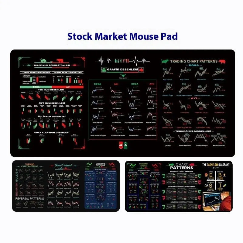 Black rubber desk mouse pad with anti-slip stain-resistant surface showing thermal transfer printed design