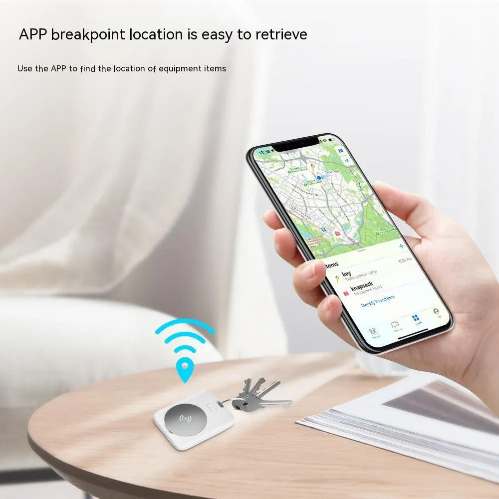 White ABS plastic pet tracking device with GPS functionality for Apple users
