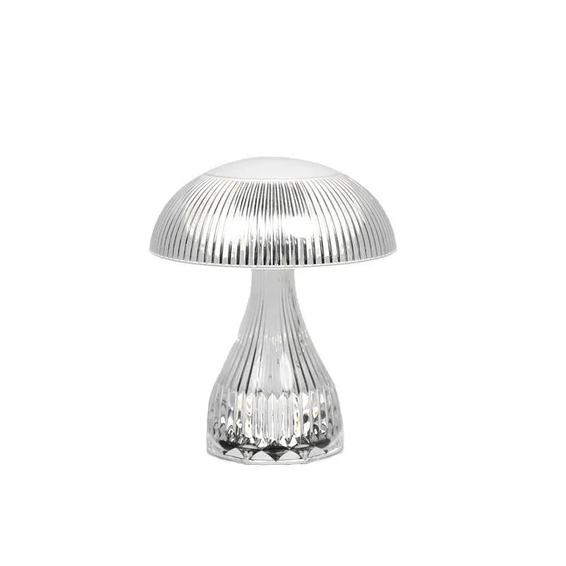 White acrylic USB rechargeable touch night lamp with three-colour changing LED lighting