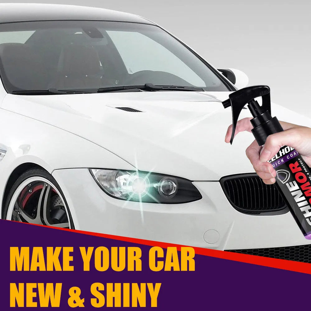 Purple car nano coating spray bottle in 30ml and 100ml sizes with hand spray trigger.