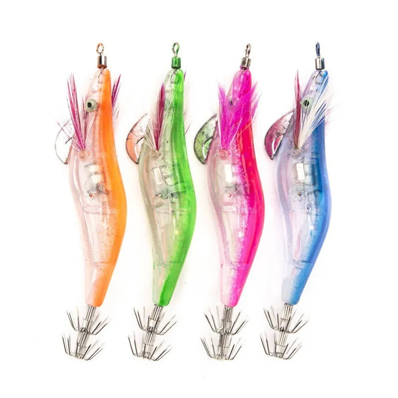 10cm electronic shrimp bionic hard bait with 3D eyes and 2.5# hooks, plastic body, sea rod fishing lure