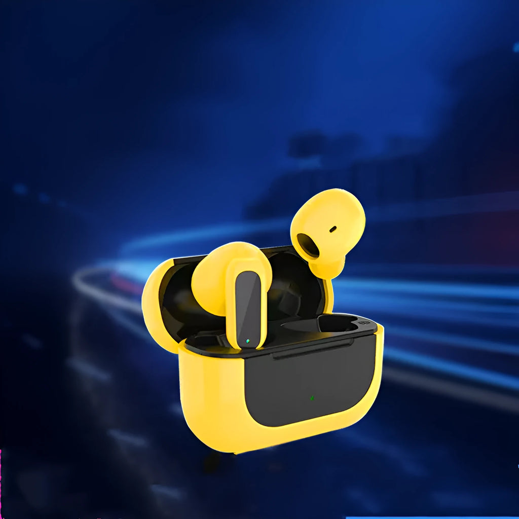 Jerry cartoon wireless Bluetooth headphones in black, white, or yellow colours with in-ear design
