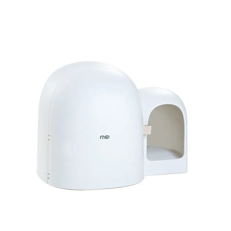 Fully enclosed cat litter box in Aurora White colour with oversized dimensions