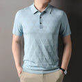 Men's thin ice silk lyocell short sleeve T-shirt in regular fit showing green colour option