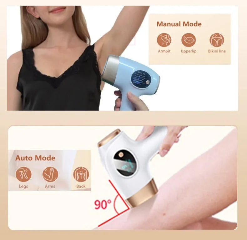 Home-use electric hair removal device with photonic skin rejuvenation and full-body IPL