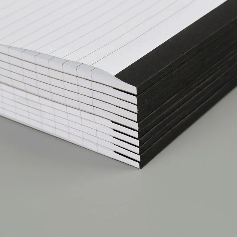 A4 tearable notebook with grid paper and wireless adhesive binding for meeting minutes