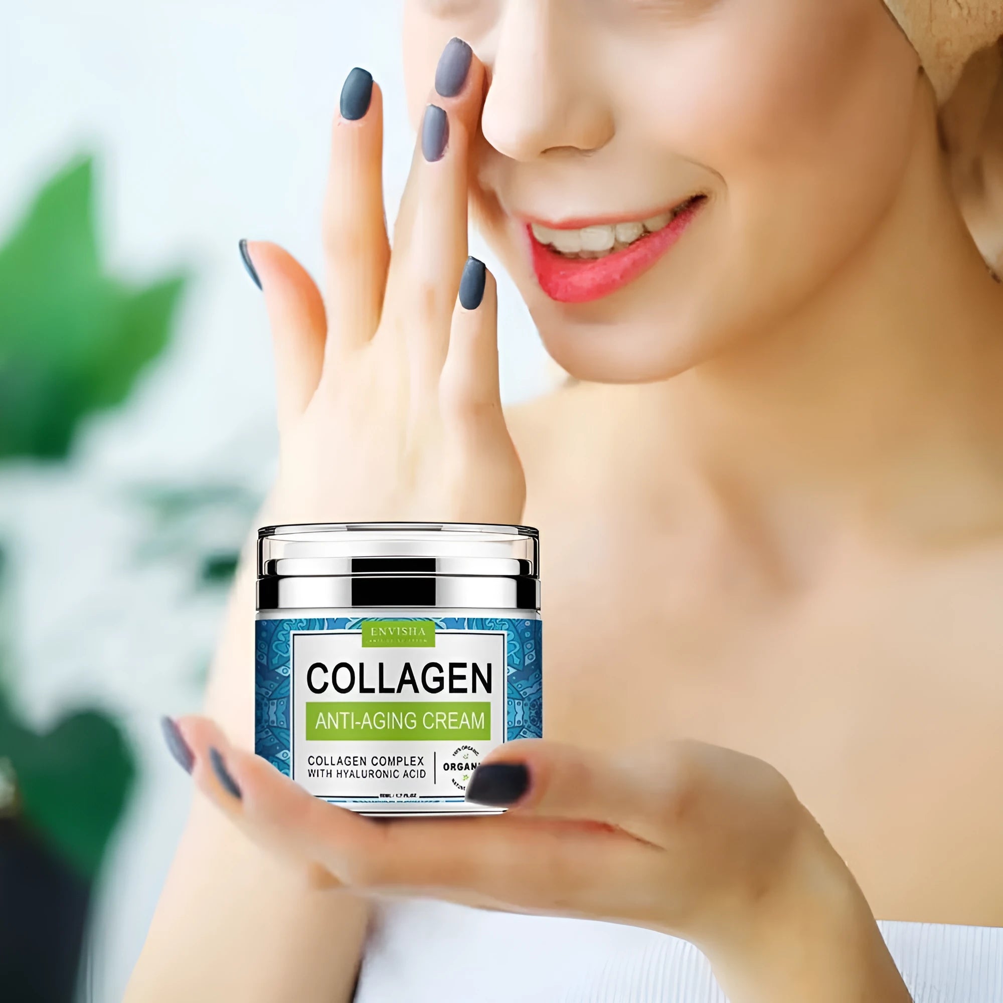 Blue 50g retinol collagen anti-aging cream jar with Vitamin E