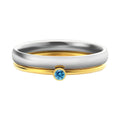 Geometric stacking ring for women with December birthstone colour and gold electroplated finish.