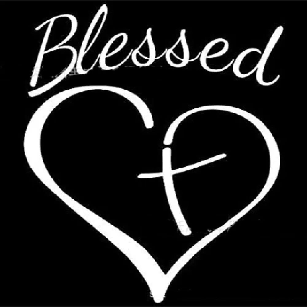 Faith Hope Love heart-shaped wall sticker in black, measuring 14 by 11.5 centimetres.