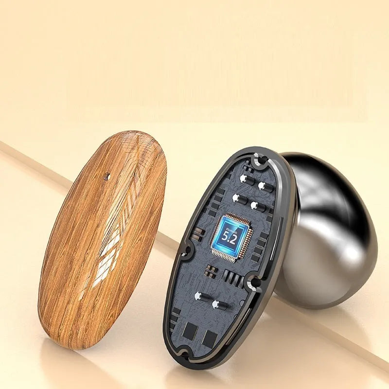 M35 wood grain Bluetooth wireless earphones with charging cabin and accessories