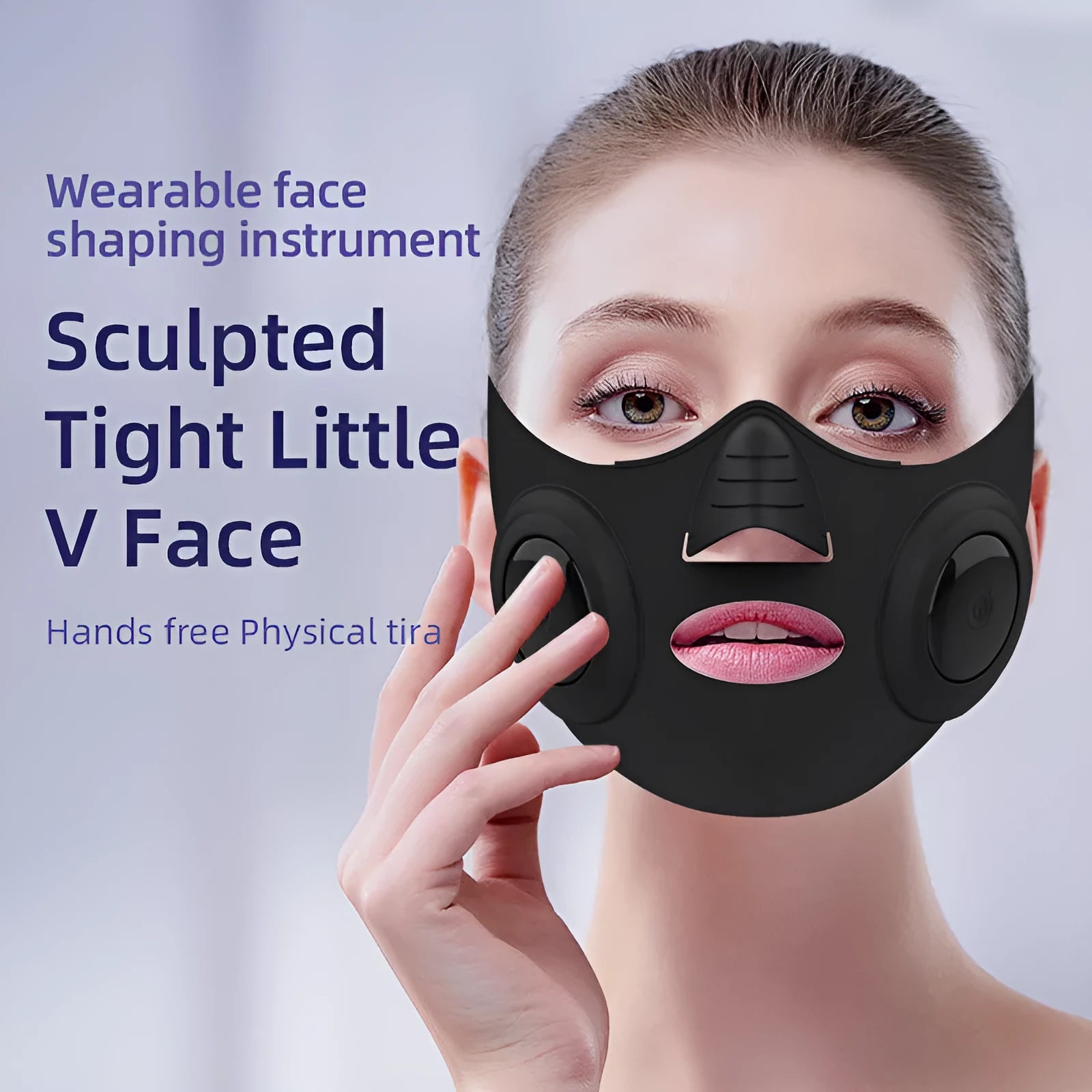 Black photon beauty device facial mask with USB connection and four intensity settings
