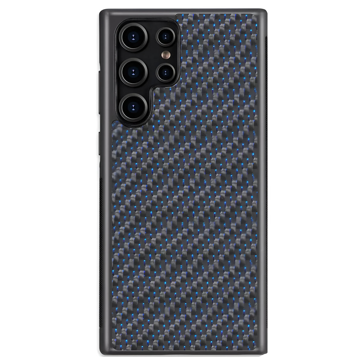 Carbon fibre 3K twill phone case for Samsung Galaxy with TPU bumper in twill blue