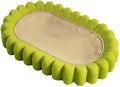 Green oval sisal cat scratcher pad bed measuring 650mm by 420mm