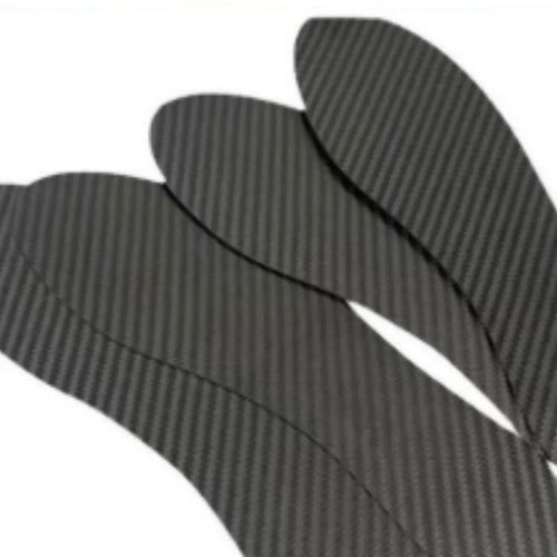 Black 3K carbon fibre full palm running insoles for shock absorption and high elasticity.