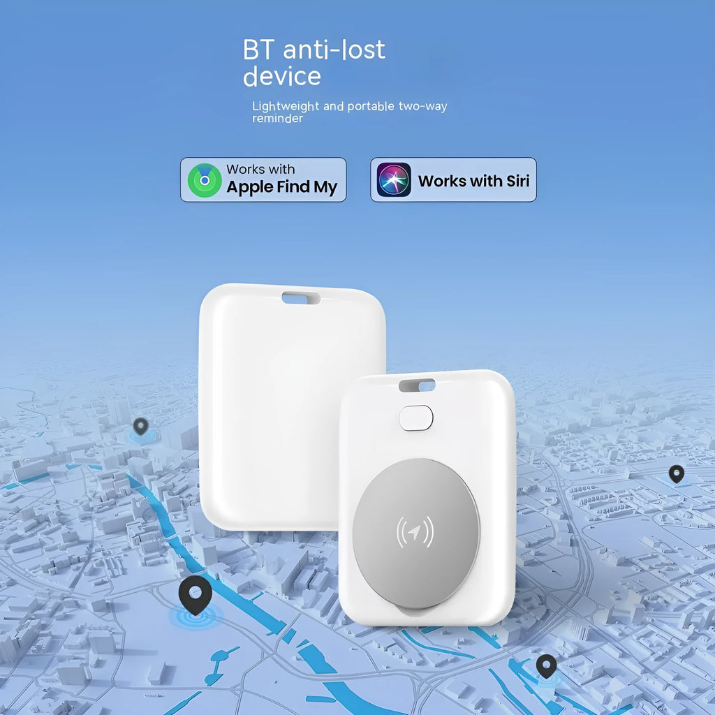 White ABS plastic pet tracking device with GPS functionality for Apple users