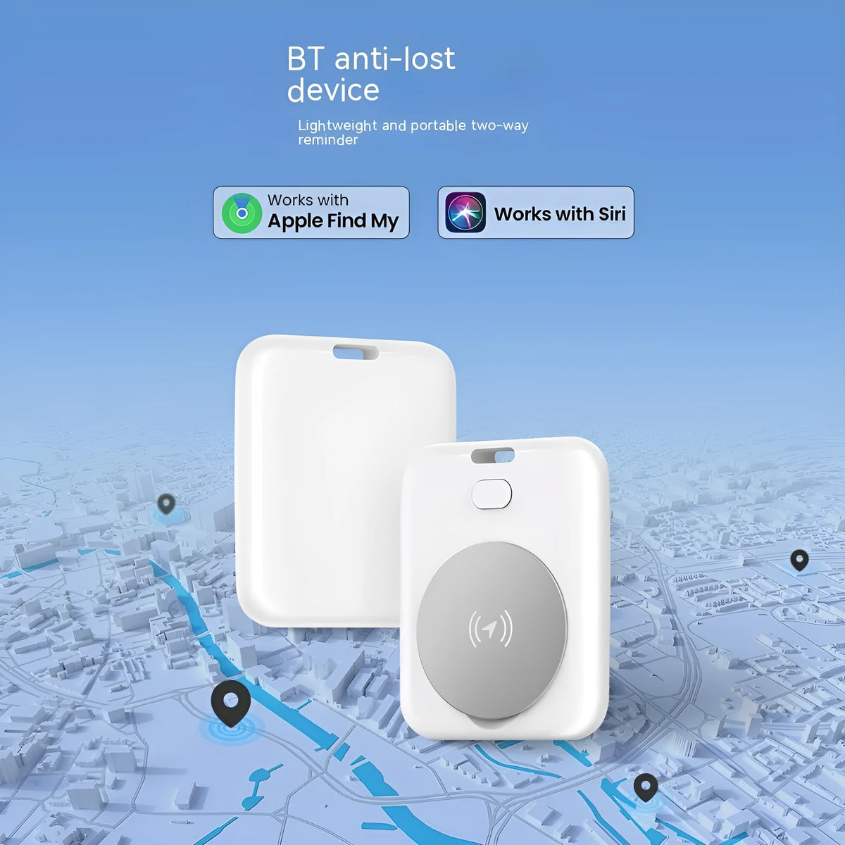 White ABS plastic pet tracking device with GPS functionality for Apple users