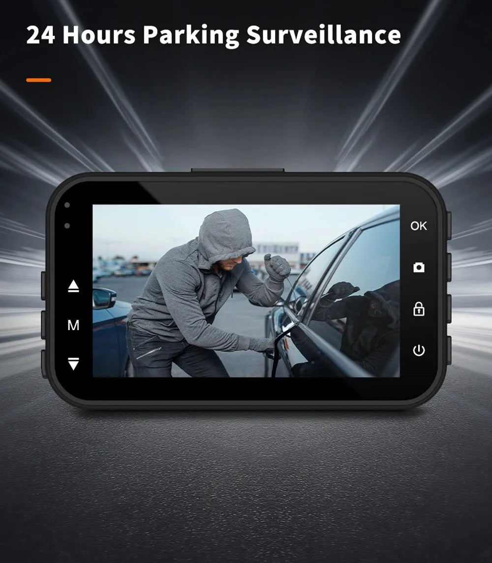 ThiEYE dual dash cam with front 1080P camera and rear 720P waterproof camera on car dashboard