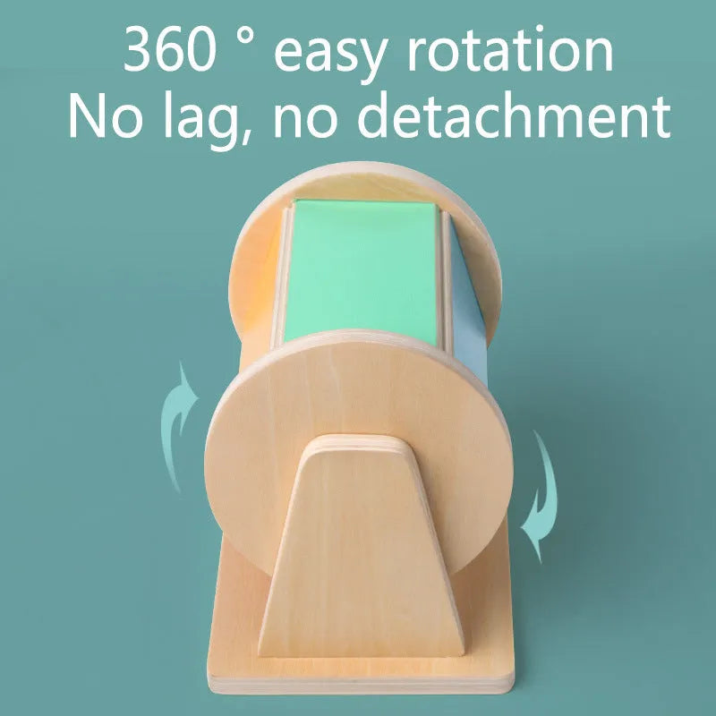 Five sided textile drum wooden training voice recognition teaching aid for infants 0-3 years compact size
