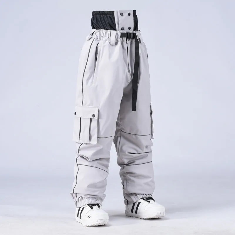 Men's loose fit casual trousers with fleece lining in assorted colours including blue, black, beige, and grey.