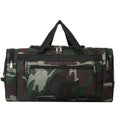 Camouflage pattern waterproof luggage bag with polyester striped lining