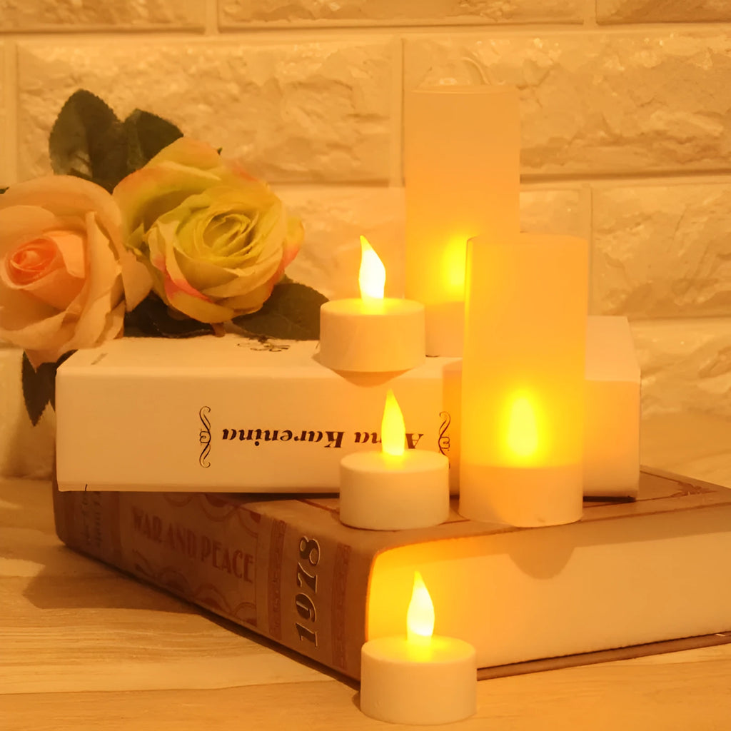 White plastic USB rechargeable LED candle lamp, 4cm base, 5.5cm flame head, yellow white colourful light