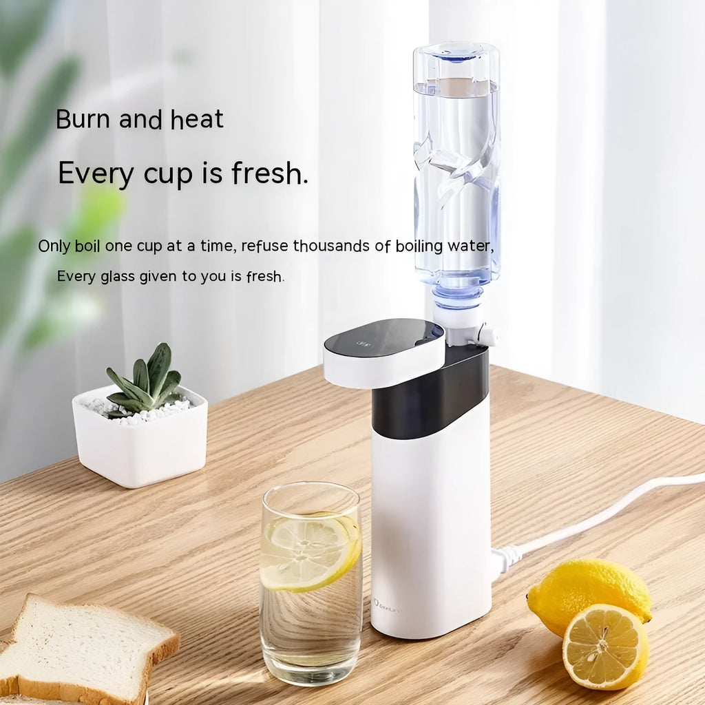 Black and green desktop instant water dispenser with nano heating film and under 1 litre capacity