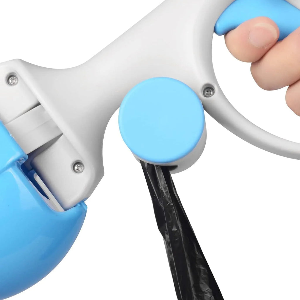ABS plastic pet pooper scooper with built-in trash bag holder in four colour options
