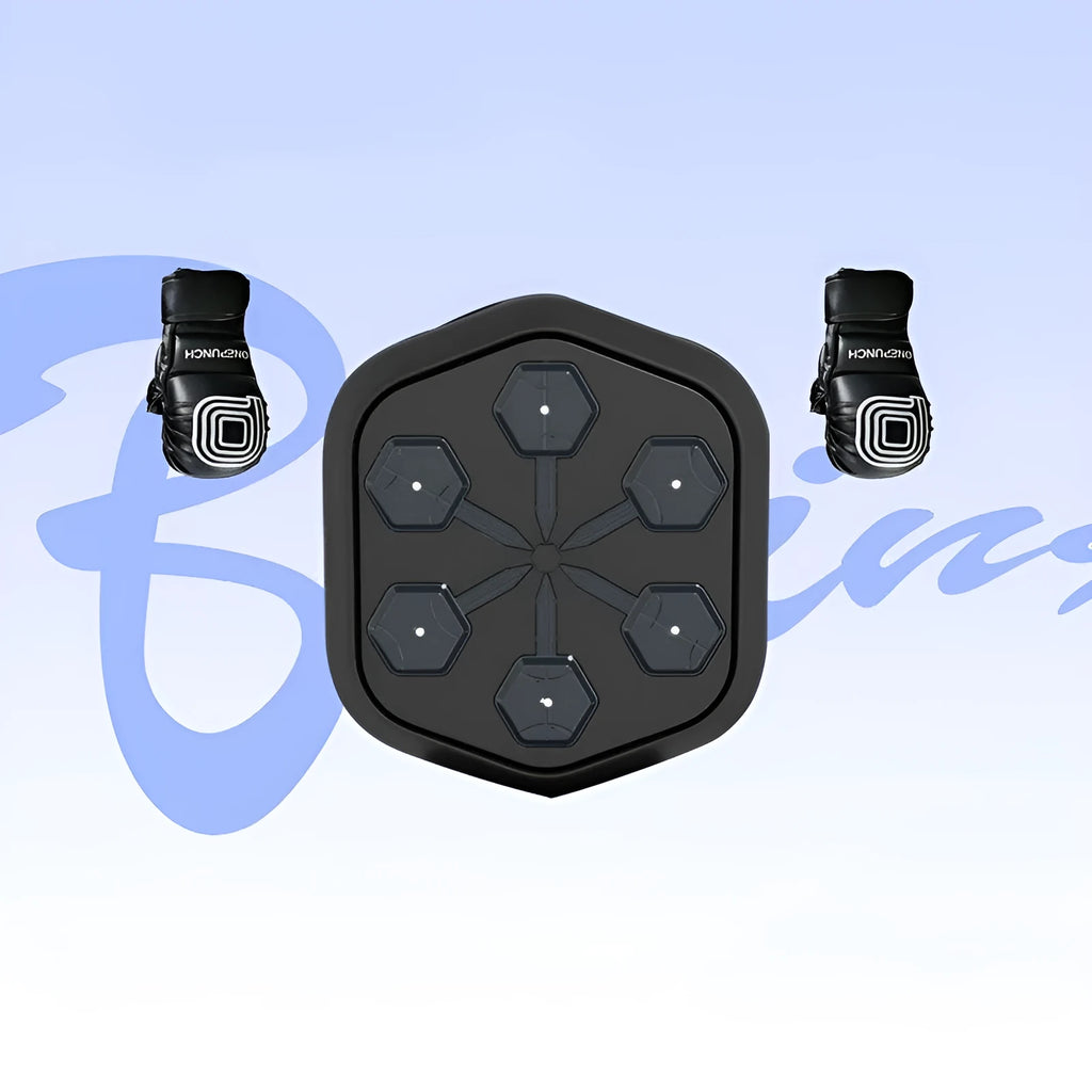 Black smart music boxing machine with Bluetooth connectivity and EVA construction