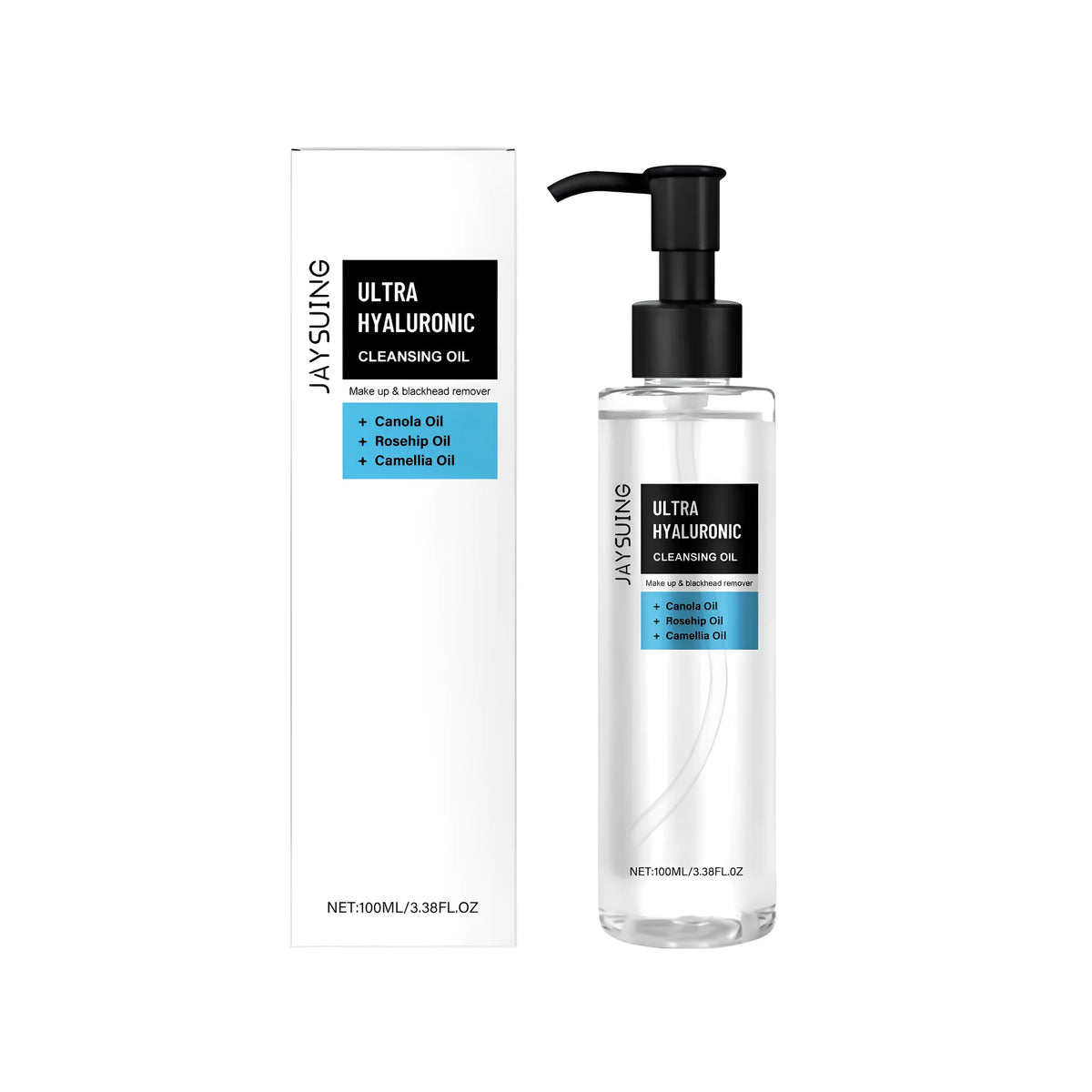 100ml hyaluronic acid makeup remover oil with rose hip and camellia seed oils