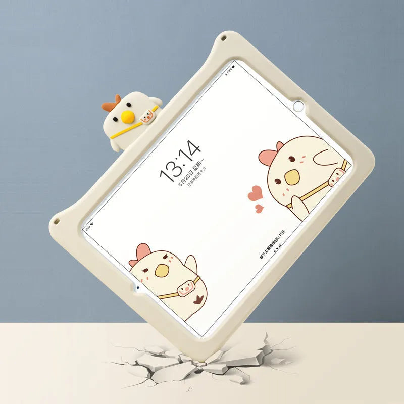 Cute backpack chicken silicone tablet cover for children compatible with Apple iPad models